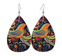 Ethnic Style Birds Leather Earrings Dangle Drop Earring Lightweight Teardrop Earrings Vintage Bohemian Earring for Women Christmas Birthday Gift Fashion Jewelry