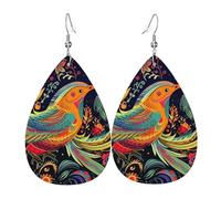 Ethnic Style Birds Leather Earrings Dangle Drop Earring Lightweight Teardrop Earrings Vintage Bohemian Earring for Women Christmas Birthday Gift Fashion Jewelry