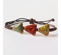 Ethnic Style Ceramic Beaded Dainty Bracelets Bangle Handmade Wax Rope Bracel-yy-A3