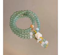 Ethnic Style Double Layer Beaded Bracelet with Chinese Lion Charm for Unisex Use and Artistic Wristwear Expression