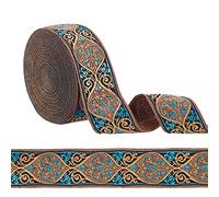 Ethnic Style Embroidery Jacquard Ribbon,Trimmings for Sewing Decorative,Woven, Vintage(Brown)