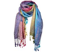 Ethnic Style Scarf, Jacquard Woven Colorful Paisley Pattern 70 * 200cm Soft Lightweight Tassel Wraps Shawl Scarves for Ladies Women（Gray）