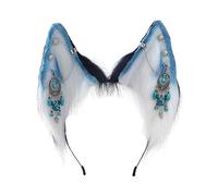 Ethnic Style Wolf Ear Shape Headband Fringe Earrings Decorative Hair Hoop Adult Live Broadcast Easter Party Headpiece