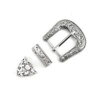 Ethnic Styled Belt Three Pieces Set Pin Buckle Metal Printing Waist Accessory Retro Waist Band Buckle Head Ornament Printing Waistband Accessory