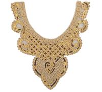 Ethnic Styles Embroidered Lace Collar Neckline Appliques with Sequins Sew On Patches for Parties and Weddings Dress Embroidered Collar Appliques