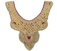Ethnic Styles Embroidered Lace Collar Neckline Appliques with Sequins Sew On Patches for Parties and Weddings Dress Embroidered Collar Appliques