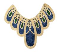 Ethnic Styles Golden Collar Sequined Floral Embroidered Appliques Trim Decorated Lace Neckline Collar Sew On Patches Trendy Women's Accessory