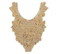 Ethnic Styles Golden Collar Sequined Floral Embroidered Appliques Trim Decorated Lace Neckline Collar Sew On Patches Trendy Women's Accessory