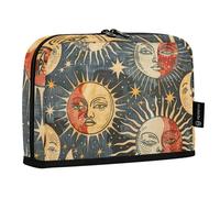 Ethnic Sun Moon Star Standing Pencil Case, Large Capacity Pen Bag for Boys Girls Multi-Layer Pen Pouch Pencil Holder Stationery Organizer for School Office Work