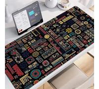 Ethnic Symbol Large Gaming Mouse Pad, 900x400x3mm Extended gaming mouse mat XXL improved Precision and Speed Mousemat with Stitched Edges, Desk Mat for Keyboard and Mouses