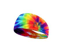 Ethnic Tie Dye Headbands for Men and Women, Colorful Gradients Non-Slip Lightweight Sweatbands for Unisex Rainbow Hairbands
