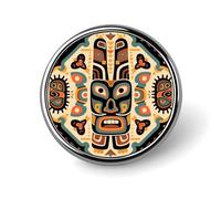 Ethnic Totem Brooch Pins Lapel Pins for Men Women Badge Button Cover Decorative Jewelry Charms for Hats Bags Backpacks Suits Shirts Scarves Clothing Accessories Banquet Wedding Gift