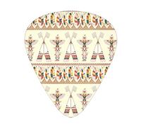 Ethnic Totem Poles Guitar Picks 12 Pack Universal ABS Guitar Picks,Colorful Native Amen Ethnic Indigenous Motifs with Totem Poles,for Acoustic and Electric Guitar
