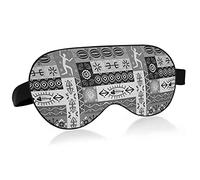 Ethnic Tribal Pattern Eye Masks Cover Blocks Light Sleep Mask Shade Cover Blindfold Relaxing Eyeshade Cover with Adjustable Head Strap for Men Women Kids