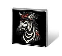 Ethnic Tribal Zebra Button Pins Square Badge Personalized Button Brooch Lapel Pins for Women Men Gifts