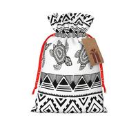Ethnic Turtle Striped Print Drawstring Gift Bag,Reusable Sachets,Party Favors,Wedding,Festival,Birthday