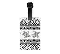 Ethnic Turtle Striped Print Luggage Tag Suitcases Identification Labels Set Travel Bag Backpack Suitcase Tags