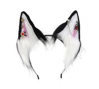 Ethnic Wolf Ears Shape Headband with Alloy Earring Decor Hair Hoop Adult Live Broadcast Easter Party Headpiece Ear Kids Size Makeup for Washing Face Headbands for Girls Party Headbands for Girls