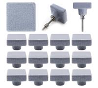 ETHNICITI Pack of 12 Square Grey Crackle 40mm Ceramic Door Knobs Vintage Shabby Chic, Wardrobe Cabinet Cupboard Drawer Interior Furniture Pulls Handles Bedroom Dresser Lounge Kitchen