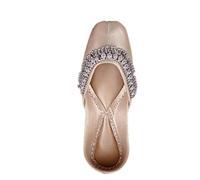 EthnicVibes Punjabi Jutti with Jhumroos Bells Indian Wedding Women Party Mojari Flat US Size 6-10 DLY Vol-C, Design a, 6 UK