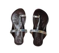 EthnicVibes Women's Kolhapuri Soft Leather Chappal Ethnic Indian Jutti Khussa ST5270 Flat Shoes US Size 6-11, St 53, 5 UK