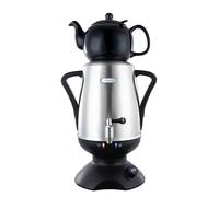 ETHNIQ - Electric Samovar | 4L Stainless Steel Teapot | Adjustable Temperature Controller | Boil Dry & Auto Shot-off | 1.2L Porcelain Teapot | Turkish, Persian and Russian Tea Kettle - Black