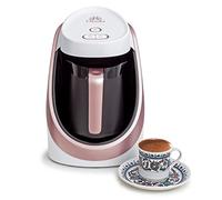 ETHNIQ Turkish Coffee Maker - 100% BPA Free, 120V, 1 to 4 Cup Brewing Capacity with Cook Sense Technology for Delicious Cup of Turkish & Gr offee, Turkish Coffee Pot (White/Rose)