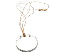 Ethnos Barcelona - Long Silver Pendant Necklace Length: 30"