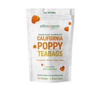 Ethnospot California Poppy Tea - 100% Natural Herbal Tea for Relaxation, Sleep, Stress Relief & Calming Nervous System - 48 Vegan Teabags
