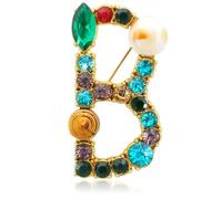 ETHOON Letter Brooch Pins Initial Colorful Rhinestone Resin Brooch for Women Crafts Breastpin Gold A-Z, Rhinestone, alloy