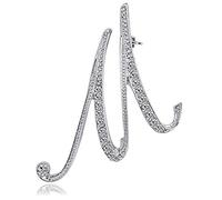 ETHOON Letter Brooch Pins Initial Rhinestone Brooch Corsage Crafts for Women Silvery M