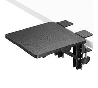 ETHU Foldable Desk Extender Tray, 23x24cm Ergonomic Armrest Support for Desk, Adjustable Computer Arm Wrist Rest with Clamp Mount for Home and Office Workspace, Black