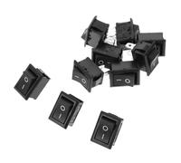 ETHZZLE 10pcs Boat-shaped Rocker Switch Compact Safety Power Button Vehicle Panel Use with Secure Two-foot Connection for Electronic Devices