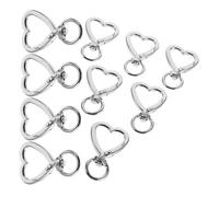 ETHZZLE 10pcs Heart Shaped Lobster Clasp Keychain Durable Zinc Alloy Spring Ring Swivel Snap Hooks for Keys Bags Outdoor Use DIY Jewelry Crafts Accessories