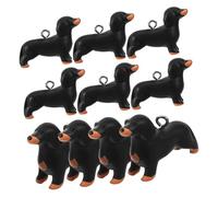 ETHZZLE 10Pcs Small Resin Dog Charms for Jewelry Making Cute Puppy Pendants for DIY Necklace Earrings Multi-use Black Dachshund Ornaments for Crafting
