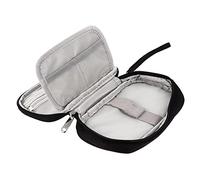 ETHZZLE 1pc Portable Data Cable Storage Bag Durable Pu Electronic Organizer Pouch for Cables Chargers USB Drives Design Mesh Pocket for Easy Access