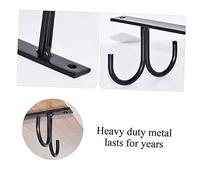 ETHZZLE 2Pcs Black Iron Mug Hooks with Screws Stable Under Shelf Cup Holders for Kitchen Storage Versatile Hooks for Hanging Cups Utensils Towels and More Space Saving Organizer