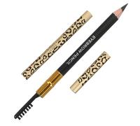 ETHZZLE 2pcs Eyebrow Pencil Dual Ended with Brush Natural Finish Brow Pen for Defined Eyebrows Portable Makeup Tool with Stylish Leopard Cover for Professionals and Beginners