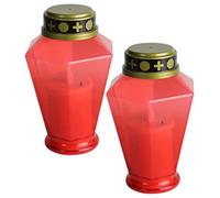ETHZZLE 2pcs LED Flameless Candle Lights for Outdoor Use Graveyard Church Decorations for Christmas Sacrifice No Dripping Wax Eye Catching Design