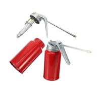 ETHZZLE 2pcs Manual Oil Can with Nozzle 200ml Portable Oiling Dispenser for Engine Oil Lubrication and Kitchen Use Red