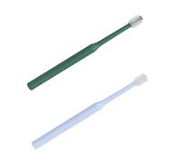 ETHZZLE 2Pcs Manual Pet Toothbrush Ergonomic Anti-Slip Handle Soft Bristles Comfortable Oral Cleaning Brush for Dogs and Puppies Green Blue