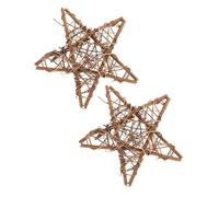 ETHZZLE 2pcs Star Shape Rattan Wreath Frame DIY Wreath Accessory for Indoor Outdoor Decoration Smooth Natural Vine Craft Circles for Garden Terrace