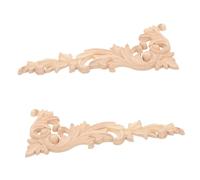 ETHZZLE 2Pcs Wooden Applique Decor for Cabinets Sturdy Wood Onlay Designs for Door Decoration Durable Furniture Accents for Home Improvement and DIY Projects