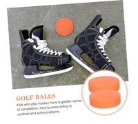 ETHZZLE 4pcs Adjustable Hardness Ice Hockey Training Pucks Orange PVC Practice Pucks for Daily Professional Use Rubber Material for Teams Clubs and Arenas