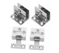ETHZZLE 4Pcs Glass Door Hinges No Drilling Zinc Alloy Clamp for Tempered Glass Wine Cabinet Cupboard Showcase Smooth Quiet Operation and Easy Installation
