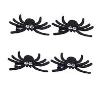 ETHZZLE 4pcs Horror Spider Hair Clip Clips Spooky Spiders Girl Party Prank Black Fabric