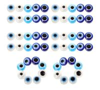 ETHZZLE 60PCS Handmade Flat Round Evil Eye Beads for Jewelry Making Turkish Charm Spacers for DIY Bracelets Necklaces Earrings Unique Detailed Craftsmanship