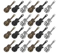 ETHZZLE 60pcs Skull Guitar Charms Alloy Music Instrument Pendants for DIY Jewelry Making Punk Rock Style Guitar Pendants for Necklace Bracelet Keychain Earring Crafting Vintage Metal