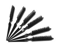 ETHZZLE 6pcs Hair Straightening Comb and Scalp Grooming Detangler Set Black Professional Hair Styling Brushes for Natural Black and Barber Use