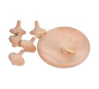 ETHZZLE 6pcs Wooden Spinning Tops Unfinished DIY Craft for Balancing Game for Indoor Family Interaction Creative Hand Eye Coordination and Competitive Play